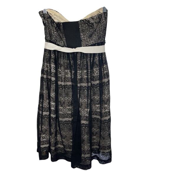 Anthropologie Moulinette Souers black lace strapless dress w/pockets, lined, 0 - Picture 11 of 14